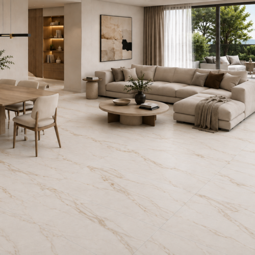 CALACATA SUBLIME ROOM 2 CALACATTA SUBLIME 56X113 Satinado, Símil mármol veta beige